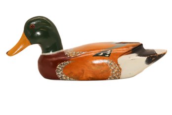 Hand Carved And Painted Duck - Beautiful Colors!