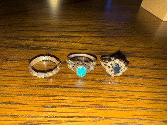 Group Of 3 Sterling Silver Rings