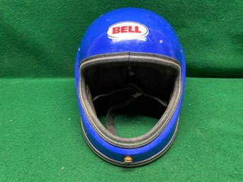 Vintage 11-82 DUNS Blue Motorcycle Helmet. Measures Side To Side: 8 9/16'. Front To Back: 11'.