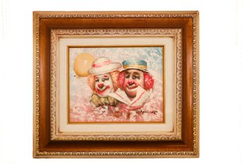 Beautiful Clown Painting Signed