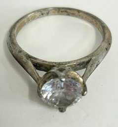 Vintage Sterling Silver 925 Round Stone Ring