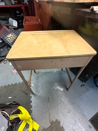 Vintage Steel Lift Top School Desk