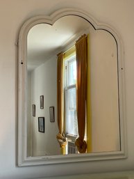 White Painted Antique Wood Framed Mirror