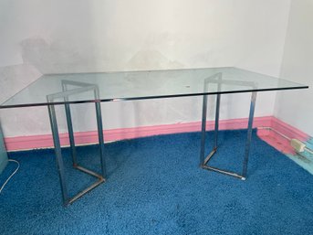 Modern Chrome And Glass Desk