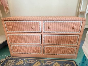 6-drawer Wicker Dresser