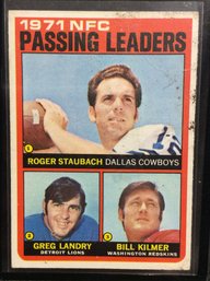 1972 Topps NFC Passing Leaders Staubach - Landry - Kilmer - M