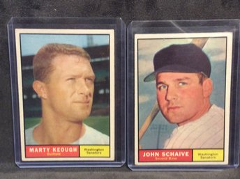 1961 Topps Marty Keough & John Schaive Cards - M