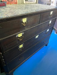 (B12) Solid Mahogany 1800s 5-drawer Dresser