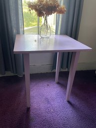 Lavender Painted Solid Wood Side Table With Tapered Legs