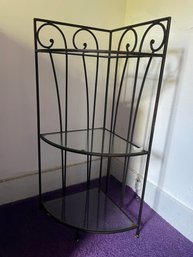 Metal And Glass Corner Shelf