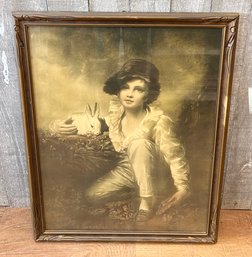 Beautifully Framed Sir Henry Raeburns Boy & Rabbit Print