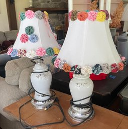 Pair Of Lamps With Fun Shades