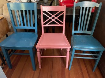 Trio Of Painted Side Chairs