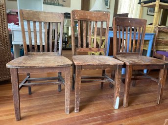 Trio Of Antique Desk Chairs