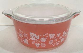 Vintage Pyrex Pink Gooseberry Casserole Dish W/ Lid