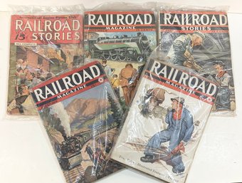 Lot Of 5 1930s Pulp Art Railroad Magazines