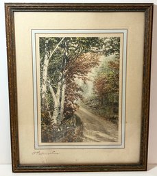 Antique Framed Wallace Nutting A Westmore Drive Print