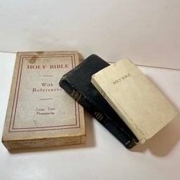 Lot Of 3 Leather Bound Bibles