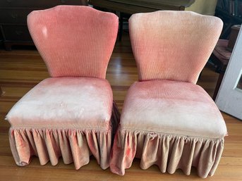 Pair Of Antique Skirted Chairs