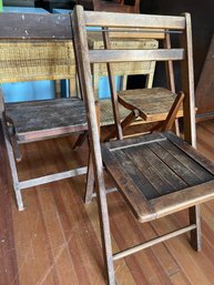 3 Vintage Wood Folding Chairs