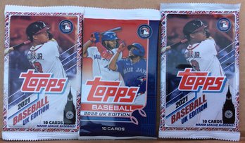 (3) 2021-22 Topps Baseball UK Edition Sealed Packs - K