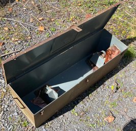 Longer Large Antique Metal Military Storage Box