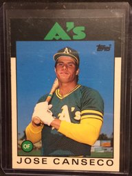 1986 Topps Traded Jose Canseco Rookie Card - K