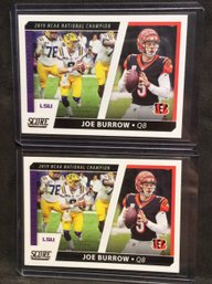 (2) 2021 Panini Score Collegiate Champions Joe Burrow Cards - K