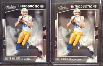 (2) 2020 Panini Absolute Introductions Justin Herbert Rookie Cards - K