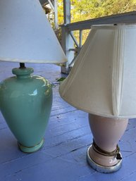 Pair Of Ceramic Ginger Jar Lamps