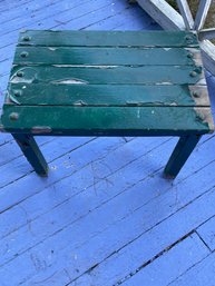 (#2) Vintage Studded Catskill Porch Side Table In Catskill Camp Green