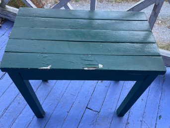 (#2) Vintage Catskills Porch Side Table In Catskill Camp Green