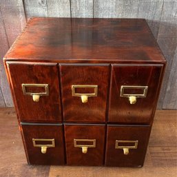 Mahogany Dovetail 6 Drawer Filing Cabinet