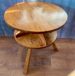 Round Maple Lamp Table