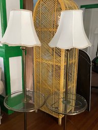 Arched Wicker Shelf Behind The Lamps In Catskill Yellow