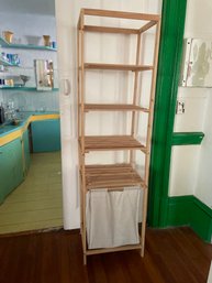 Modern Shelving Unit With Bottom Sliding Fabric Bin