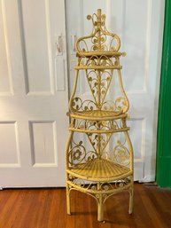 Catskill Yellow Wicker Corner Shelf From The Mess Hall