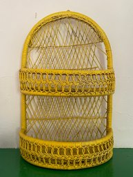 Nice Wicker Wall Shelf In Catskills Yellow