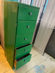 Green Tall Slim 5-drawer Dresser From Catskill Camp Kitchen