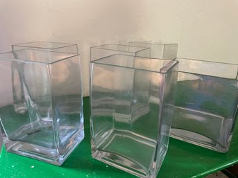 6 Rectangular Vases