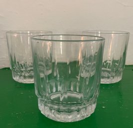 Drinking Glasses (7) Including 3  Vintage 1980s Arcoroc France Lancer Rock Glasses