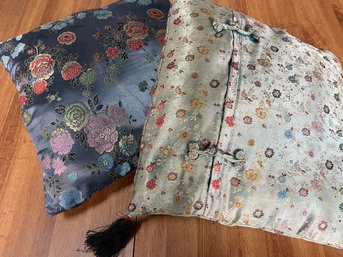 Pair Of Asian Inspired Throw Pillows