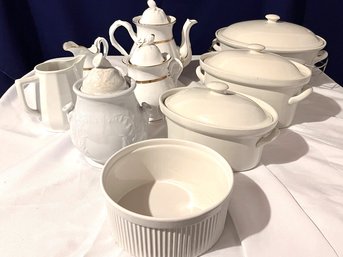 Large Lot Of White Ceramic Ware - Lot A