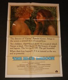 Vintage 1980 'the Blue Lagoon' W/ Brooke Shields Movie Poster