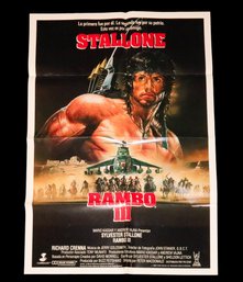 Vintage 1988 Stallone Rambo III Poster