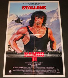 Vintage 1988 Stallone Rambo III Poster