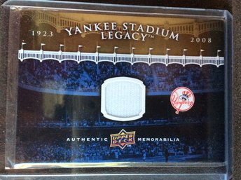 2008 Upper Deck Yankee Stadium Legacy Game Used Relic Card - M