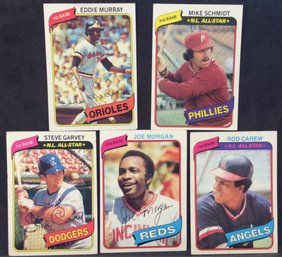 (5) 1980 Topps Supertar Cards - M