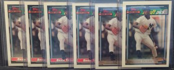 (6) 1992 Topps Brien Taylor Rookie Cards With 2 Gold Cards - M