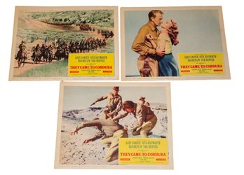 3 Vintage 1959 'They Came To Cordura ' Lobby Card Movie